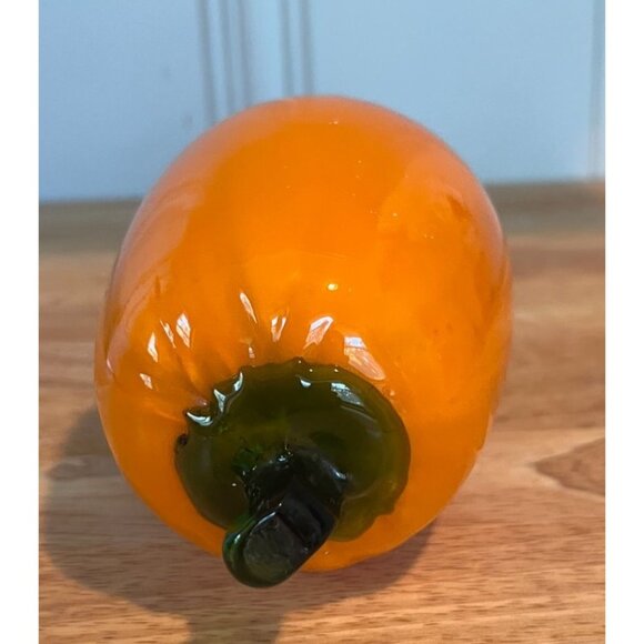 Hand Blown Glass Vegetables Set of 4 - Orange Pumpkin Red Chili Green Bell Peppe - Picture 6 of 16